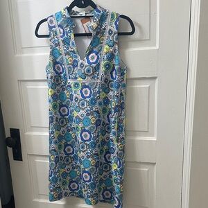 Jade Blue and Green Patterned Mini Dress